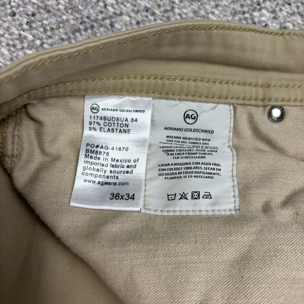 AG Adriano Goldschmied The Graduate Tailored Leg Khaki Chinos Mens 36x34